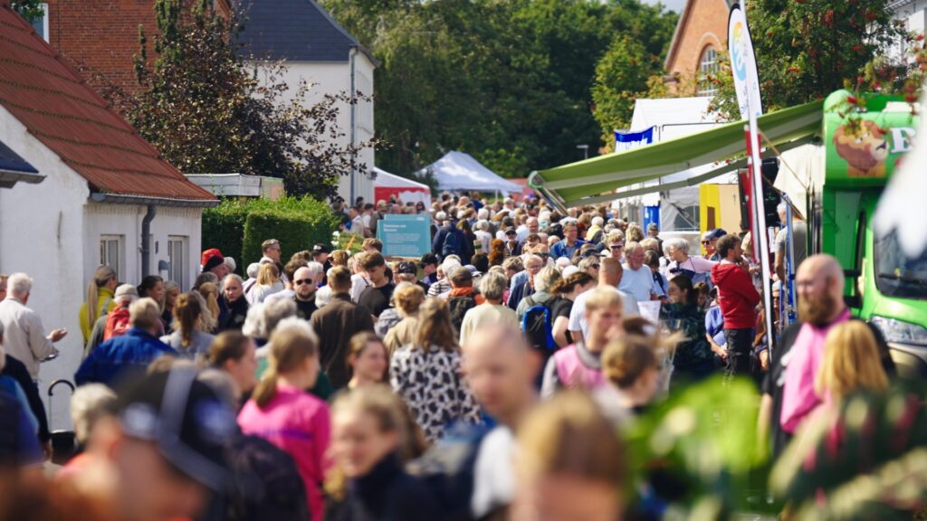 Besøgende mellem boder og huse på Kulturmødet i Nykøbing Mors